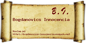 Bogdanovics Innocencia névjegykártya